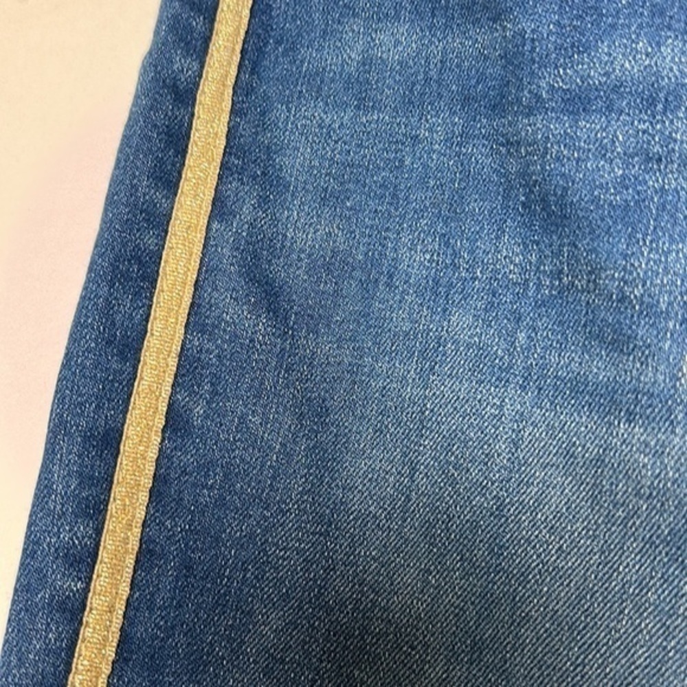 L'AGENCE Medium Wash Margot Gold Stripe SKinny Jeans/Denim- Size 30 - Picture 4 of 12